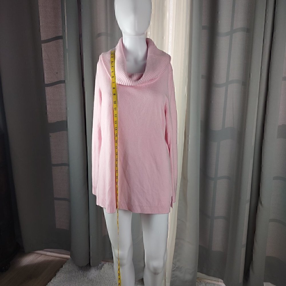 Kim Rogers Signature Womens Cowl Neck Pink Long Sleeve Sweater Size Medium - Picture 5 of 10